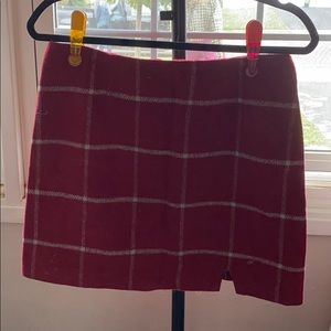 Cranberry plaid skirt